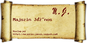 Majszin János névjegykártya